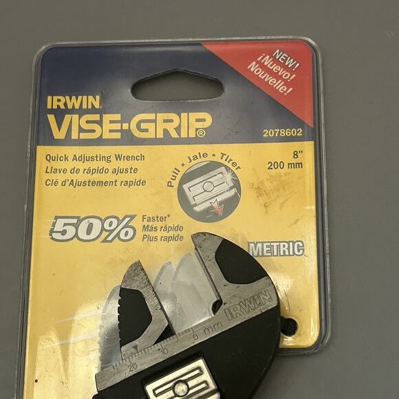Irwin Vise Grip 8 Inch Metric Quick Adjusting Wrench New - Picture 2 of 4